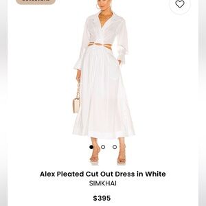 Simkhai Alex Pleated Cut Out Dress in White XS